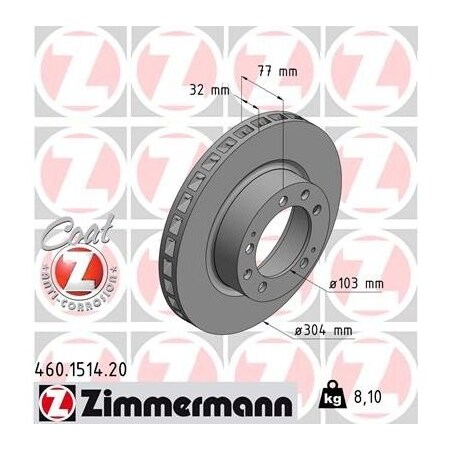 Zimmermann Brake Disc - Standard/Coated, 460151420 460151420